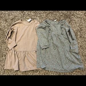 H&M girl long sleeve dresses 3-4